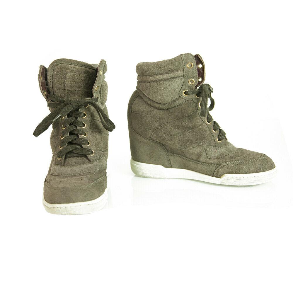 Marc Jacobs Gray Suede High Top Wedge Sneakers Trainers (1 of 12)