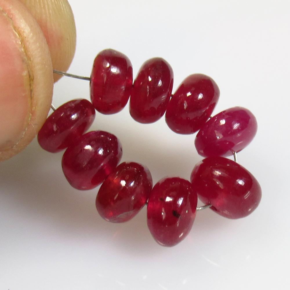 8.34 Ctw Natural 9 Mozambique Red Ruby Round Beads (1 of 2)