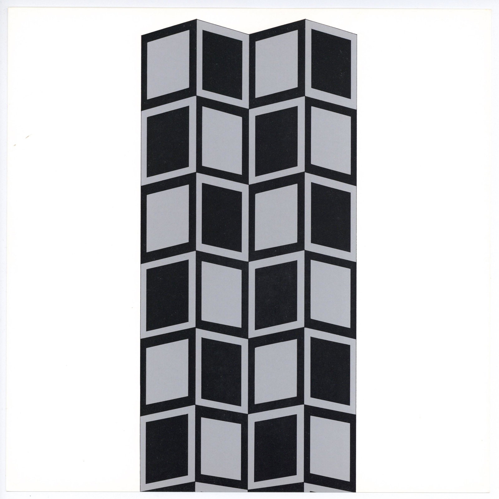Victor Vasarely serigraph "Saule HK" 1967: Medium: silkscreen / serigraph (after the painting). Printed in 1967 by Domberger for the rare Formen der Farbe portfolio, published by Kunstverein Stuttgart of West Germany. Size: 10 1/2 x 10 1/2 inc