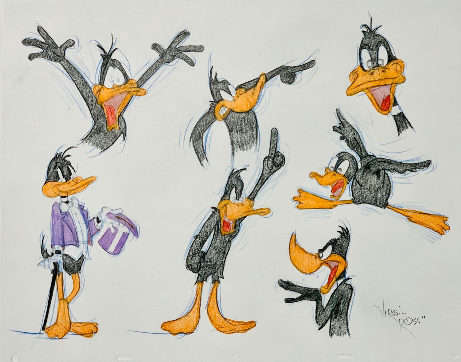 Daffy Duck Model Sheet Warner Brothers Original 1990's (1 of 2)