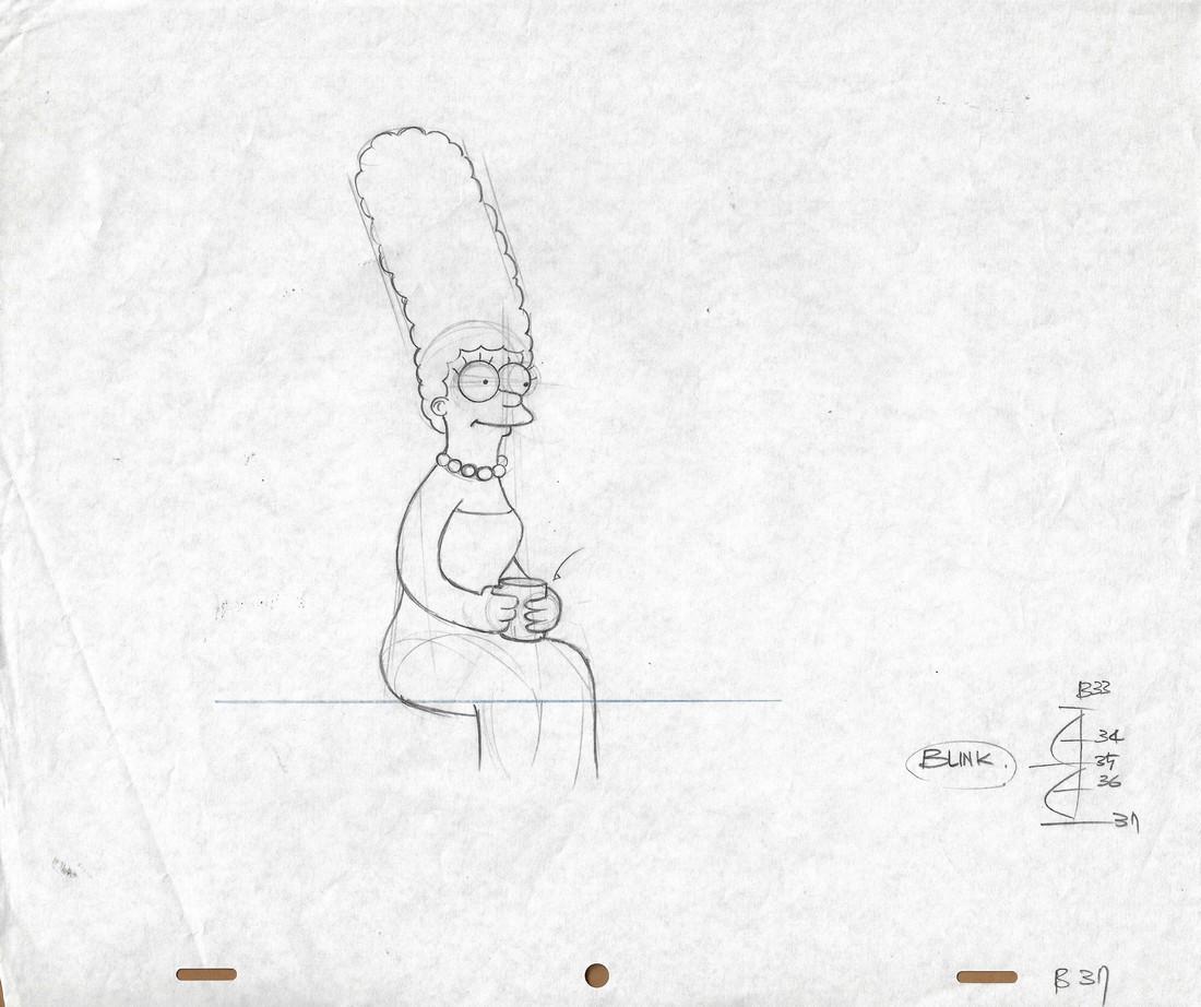 The Simpsons Original Production Drawing of Homer (1 of 2)