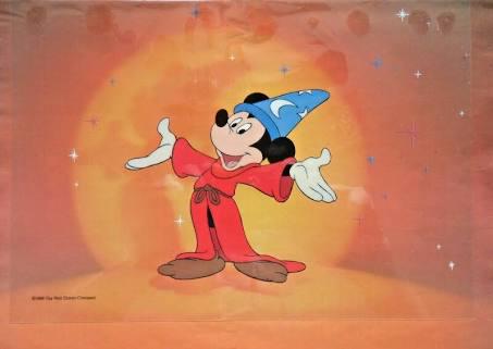 Mickey is 60 Magazine Mickey Mouse Sericel (Walt: Mickey is 60 Magazine Mickey Mouse Sericel (Walt Disney/Time Magazine, 1988). Mickey appears in his Sorcerer's Apprentice magician's hat and robe in this special pull-out, from page 17 of Time Magazin