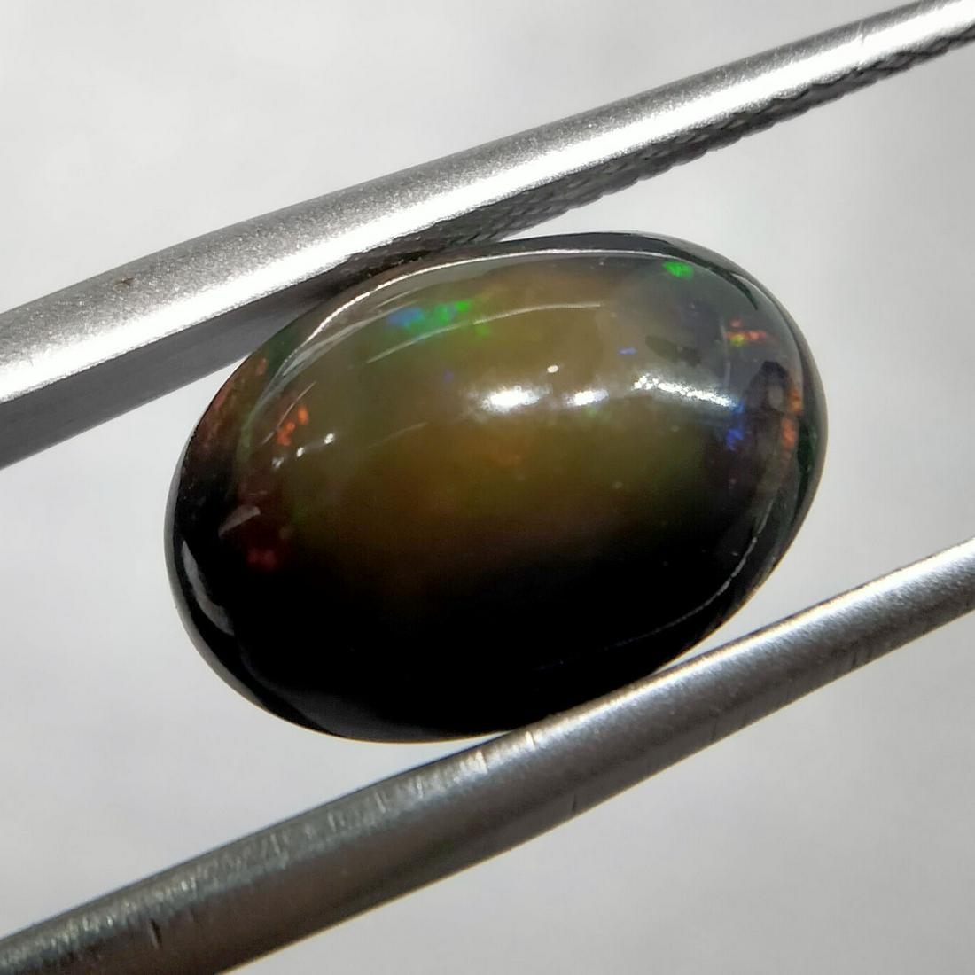 Opal,3.2 Cts Natural Black Color & Oval Cut (1 of 7)