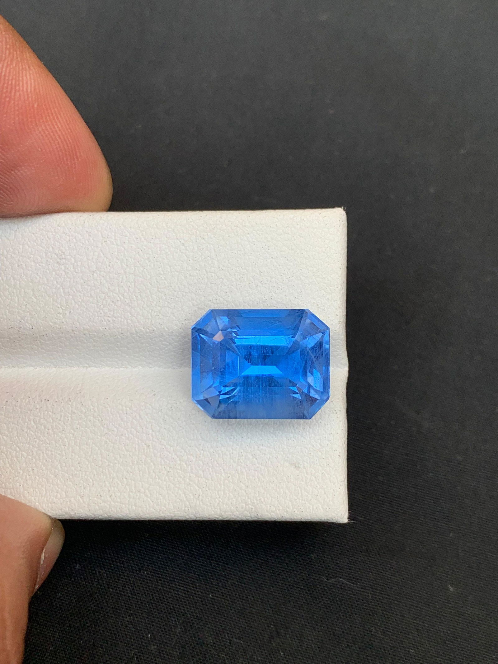 Deep Aquamarine Gemstone Emerald Cut Ring/Jewelry Size (1 of 4)