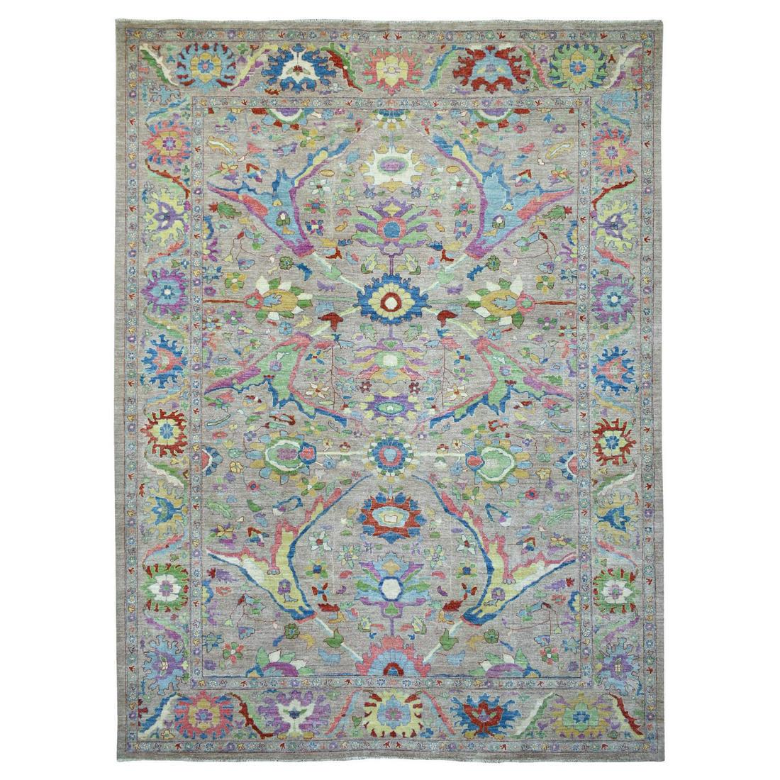 Gray Afghan Peshawar Afghan Wool Hand Knotted Oriental (1 of 12)