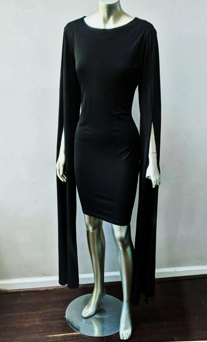 Black Boho Chic Art Deco Hanging Bell Sleeves Fitted (1 of 4)