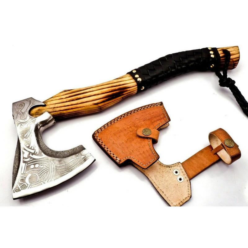 Splitting Axe Camping Chopping Hatchet Viking Tomahawk Battle Hunting Outdoor Solid Wood Handle 3027