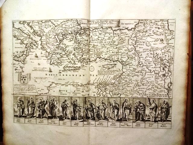 c1700 Blome Engraved Map Travels Voyages Apostles (1 of 3)