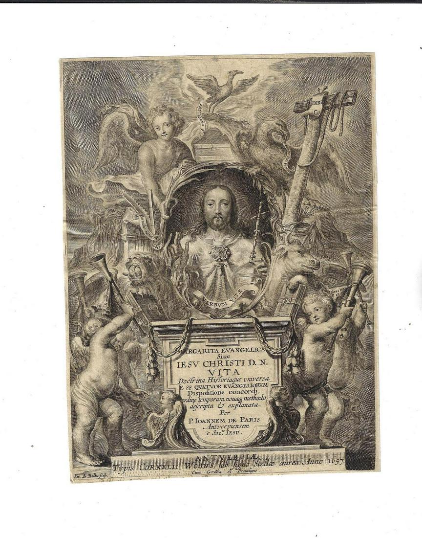 1657 Engraved Title Leaf Illustrated Jesus Christ (1 of 1)