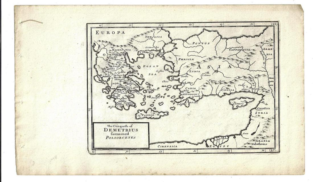 1747 Engraved Map Conquests of Demetrius (1 of 1)