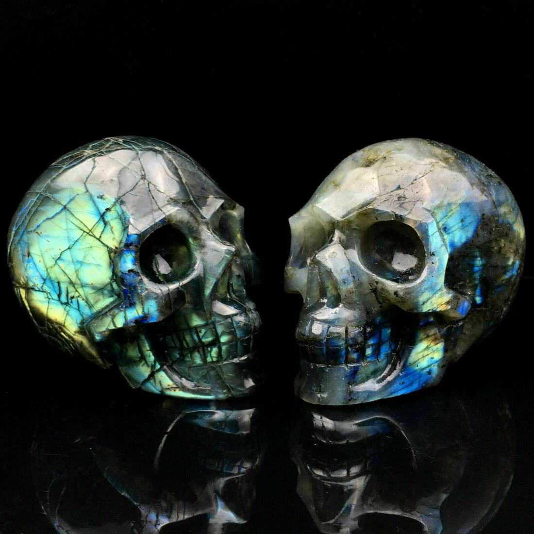 2.0“ Natural Labradorite Quartz SKull Crystal (1 of 6)