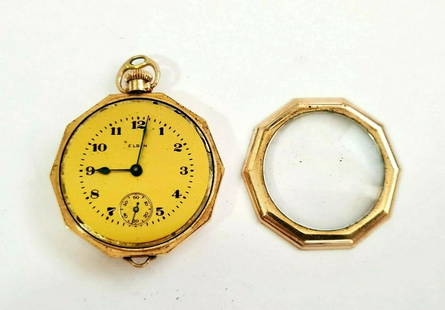 1927 US G.P. Ladies Half Hunter Pocket Watch Elgin: Up for sale from a local client in Honolulu Hawaii this 1927 US yellow gold plated ladies half hunter pocked watch by well known maker Elgin Watch Company. Elgin National Watch Co., Grade: 463, Manufa