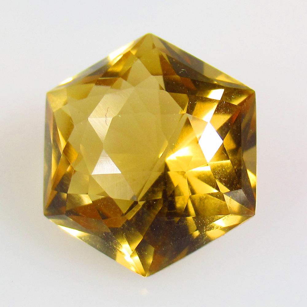 11.53 Ctw Natural Champagne Quartz Hexagon Cut (1 of 2)