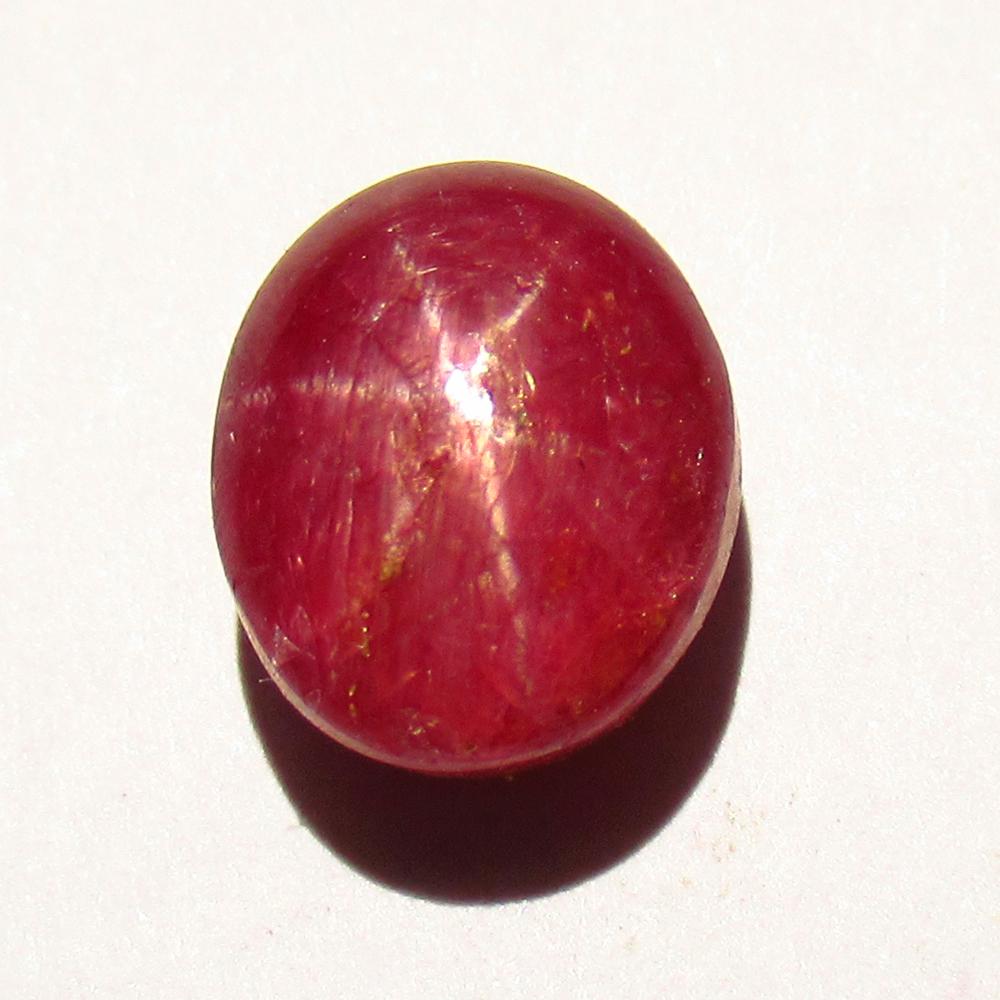 4.90 Ctw Natural Six Line Star Ruby Oval Cab: No Reserve! Title: 4.90 Ctw Natural Six Line Star Ruby Oval Cab Stone Clarity: Opaque Gemstones: Star Ruby Carat Weights: 4.9 Size/Dimensions: 9.30 x 7.80 x 5.80 mm Additional Information: Deep Purpli