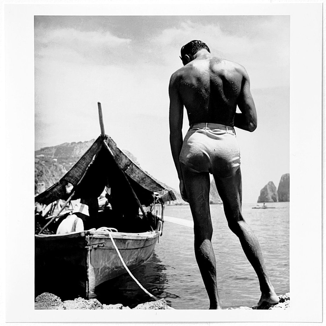 Herbert List- Marina Piccola, Capri, Italy. 1935: B/W photograph, Estate stamped signature verso 6" x 6" Reserve: $220.00 Shipping: Domestic: Flat-rate of $15.00 to anywhere within the contiguous U.S. International: Foreign shipping rates are determi