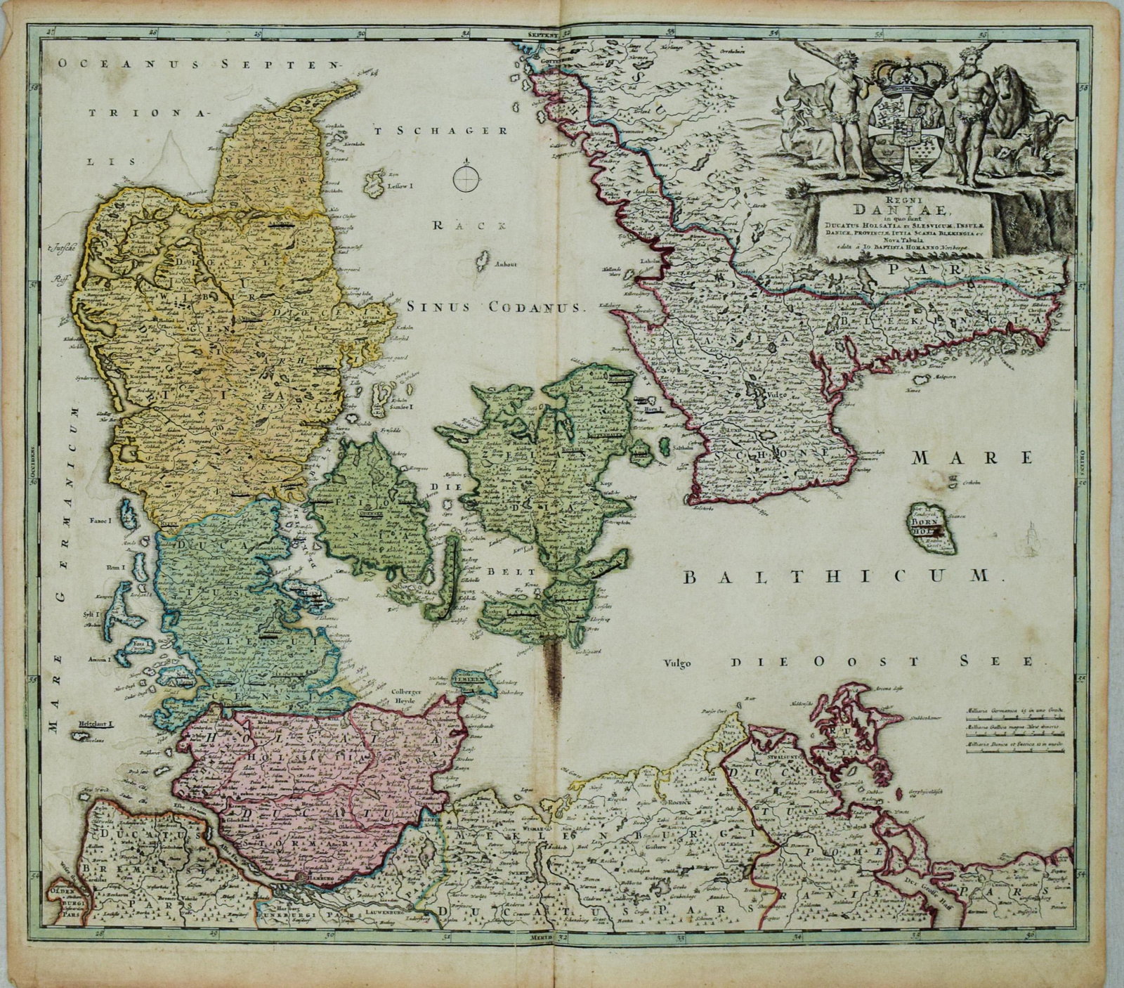 1720 c. Homann Map of Denmark -- Regni Daniae, in quo (1 of 1)