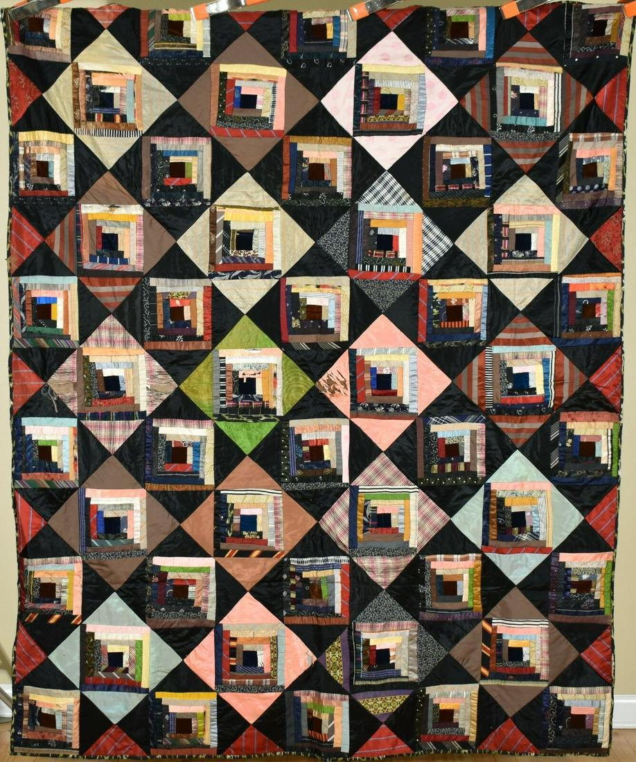 1910's Log Cabin Hourglass Quilt (1 of 12)