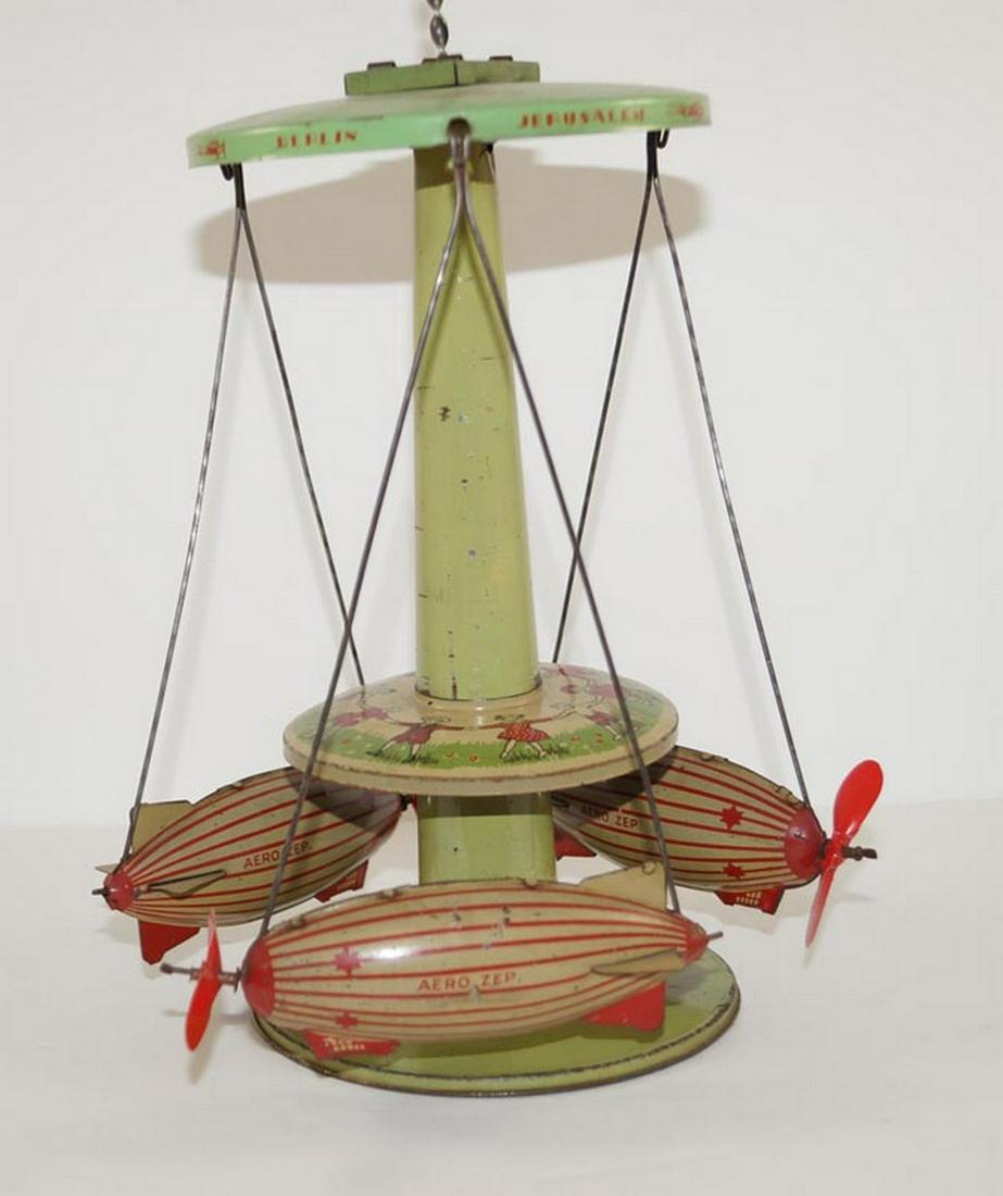 Aero Zep Aviation Carousel Dirigible Blimp Tin Toy (1 of 9)