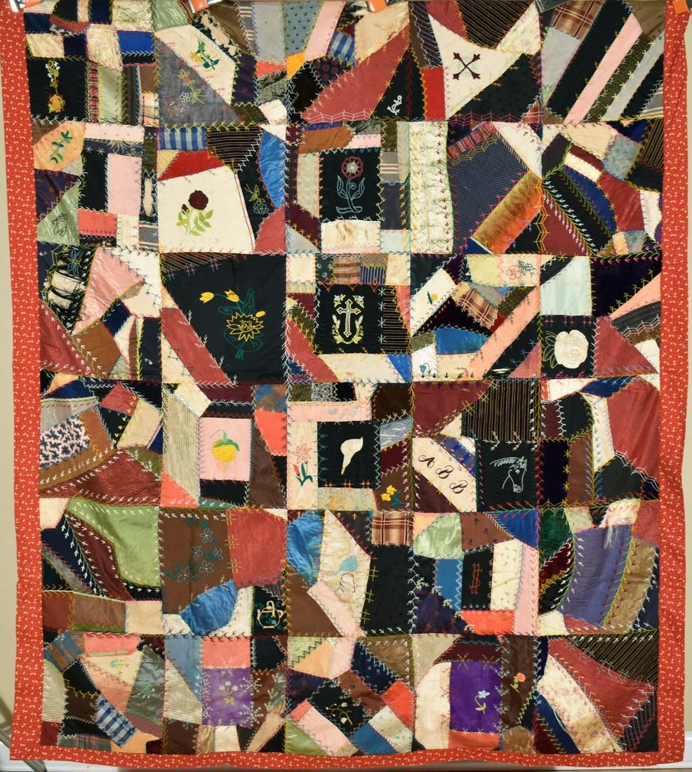 Silk Victorian Crazy Quilt (1 of 13)