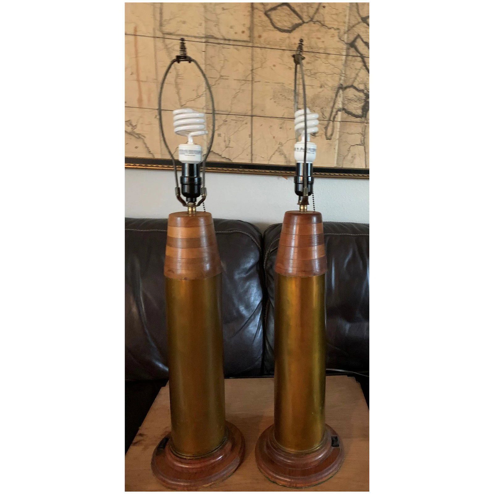 Pair of TRENCH ART Vietnam War Era ARTILLERY Shell (1 of 10)