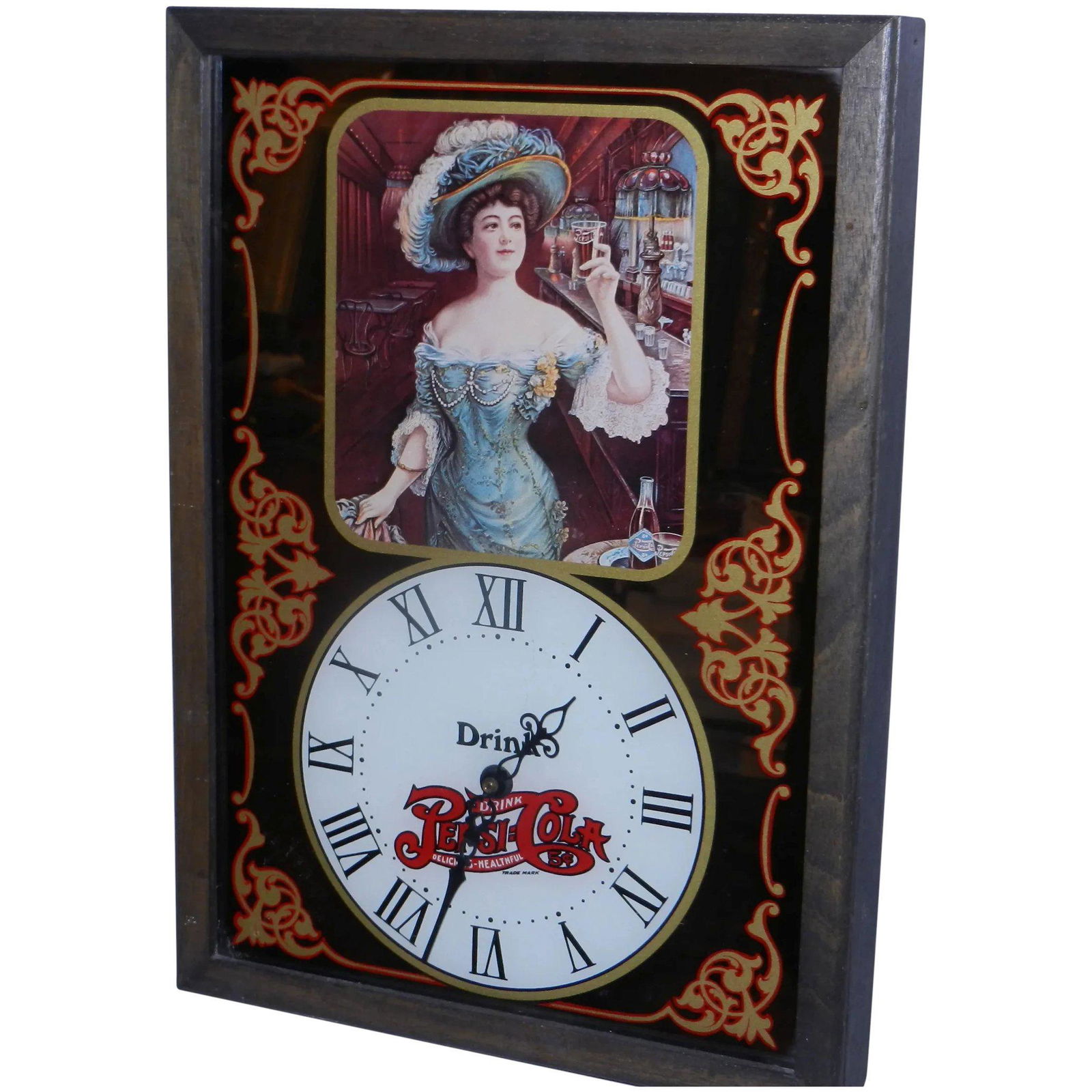 Vintage Pepsi Victorian Lady Wall Clock 1973 (1 of 5)