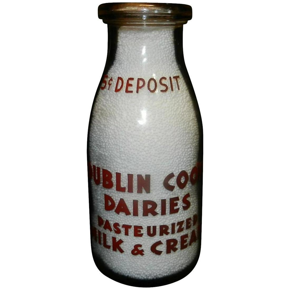 Vintage Pyro War Pint Milk Bottle Dublin Coop. Dublin (1 of 7)