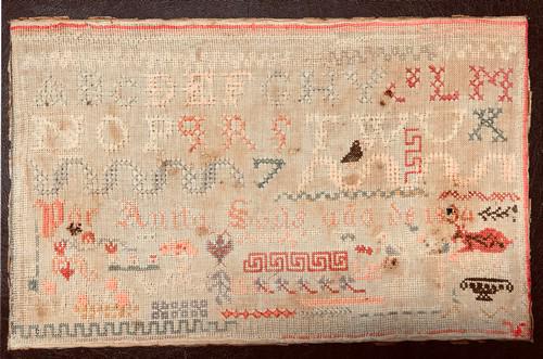 Guatemalan needlework sampler dated 1834 (1 of 1)