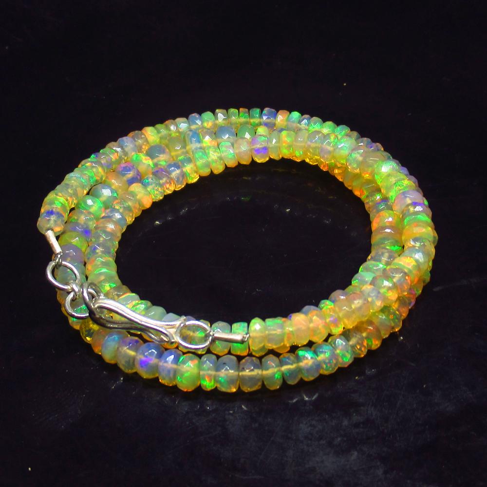 48.62 Ct 925 Silver 163 Multi-Color Fire Opal Beads (1 of 2)