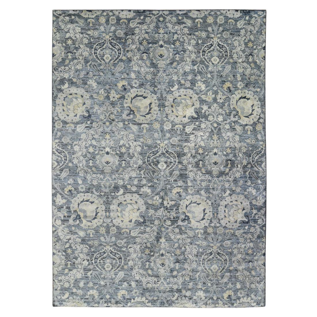 Gray Tulip and Large Blossom Design Pure Silk with (1 of 12)