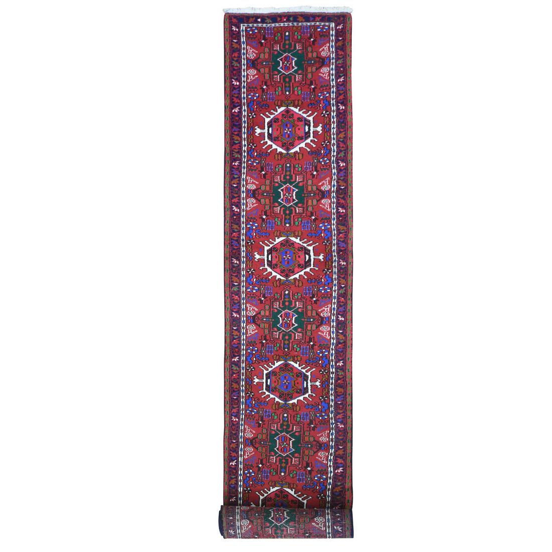 Red Vintage Persian Karajeh Narrow Runner Full Pile (1 of 8)