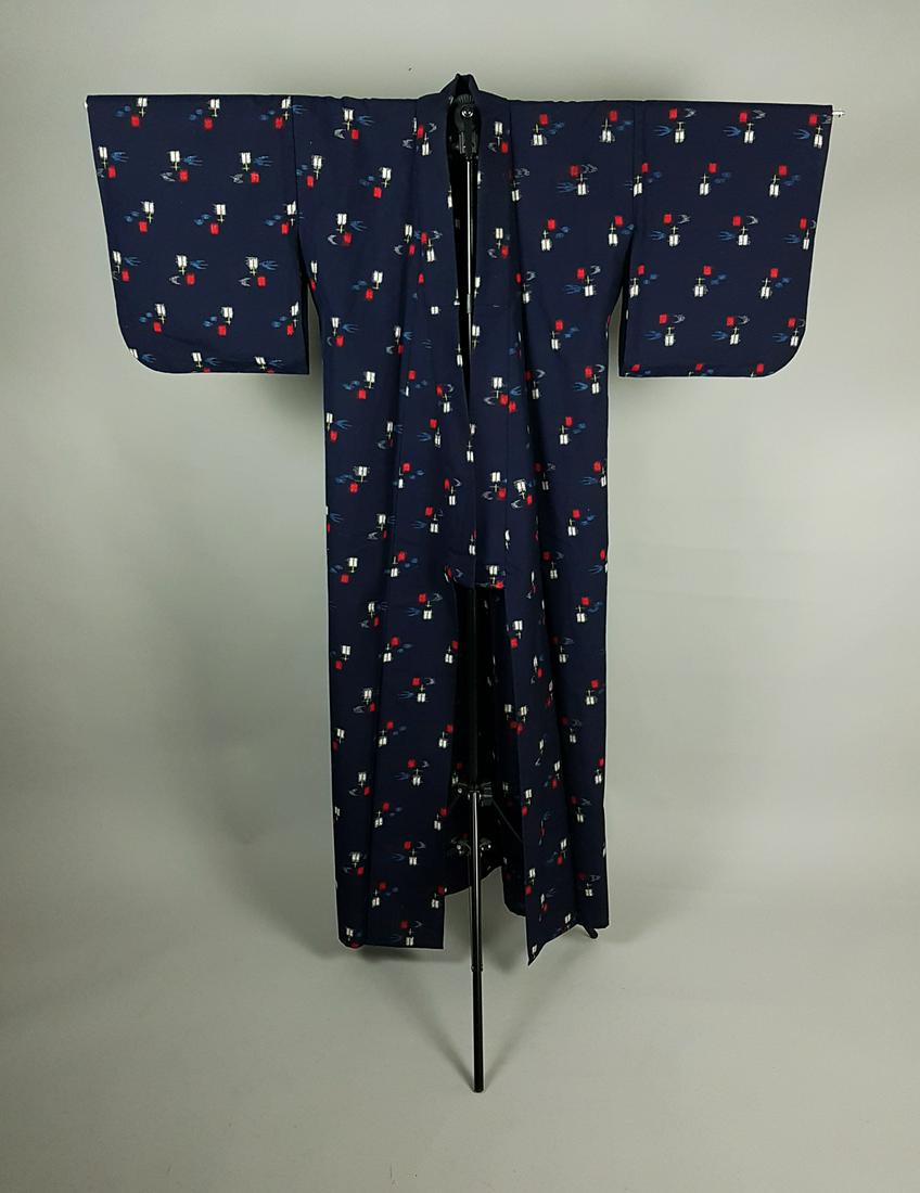 NAVY GEOMETRIC COTTON KIMONO (1 of 6)