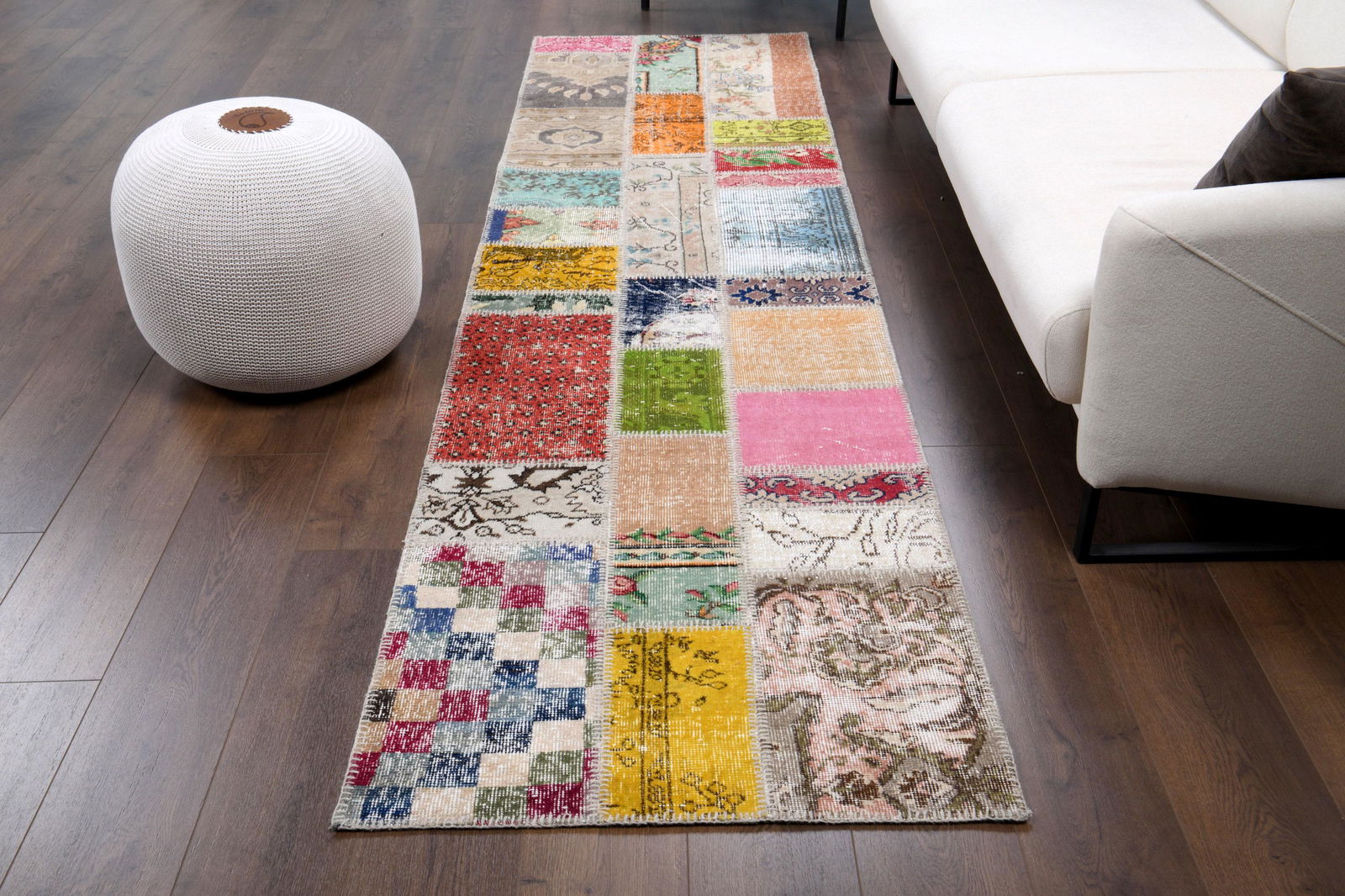 3x10 Vintage Turkish Oushak Patchwork Runner, Handmade (1 of 10)