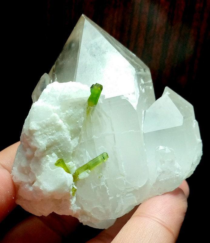 228 Grams Beautiful Green Tourmaline On Cathedral (1 of 8)