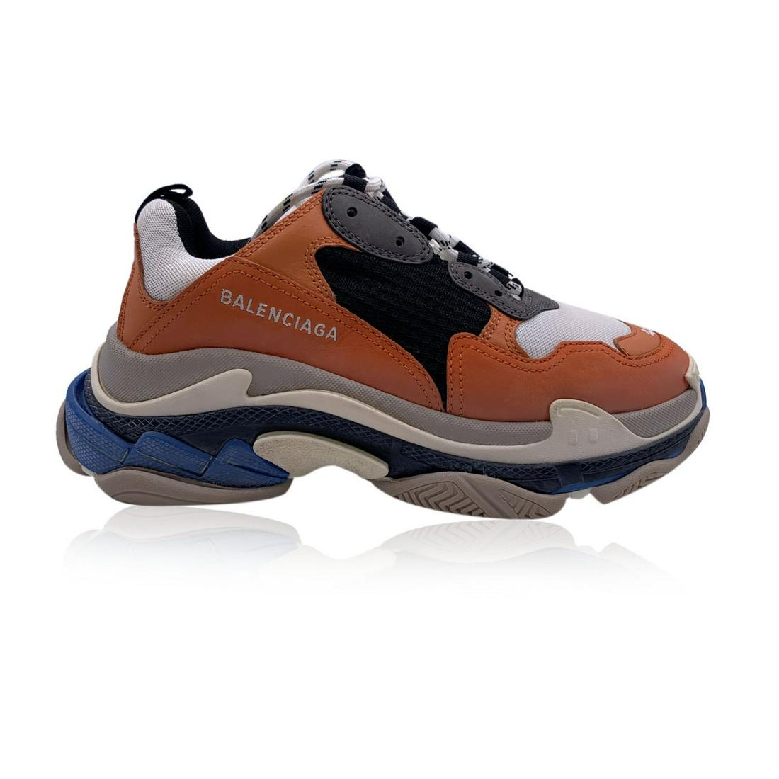 Balenciaga Orange Blue White Unisex Triple S Sneakers (1 of 5)