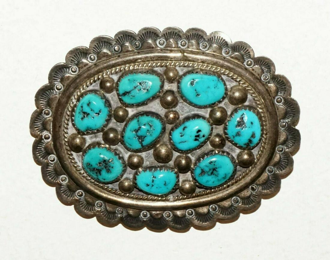 S.W. Silver & Copper Concho Turquoise Accents (HaY)#3 (1 of 12)