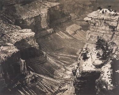 ALVIN LANGDON COBURN - Snow in the Canyon, 1911: Artist: Alvin Langdon Coburn Title: Snow in the Canyon, 1911 Medium: Photo Litho, 2006, Japan Dimensions: 7.95x6.35" Description: Heat Wax Mounted on 11x14" Conservation Board Artist Bio: Alvin Langdo