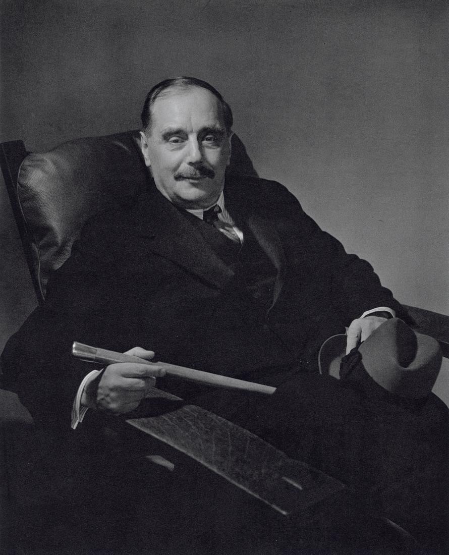 EDWARD STEICHEN - H.G. Wells, New York, 1931: Artist: Edward Steichen Title: H.G. Wells, New York, 1931 Medium: Sheet Fed Gravure, 1963, Switzerland Dimensions: 7.65x9.45" Description: Heat Wax Mounted on 11x14" Conservation Board Artist Bio: Edw