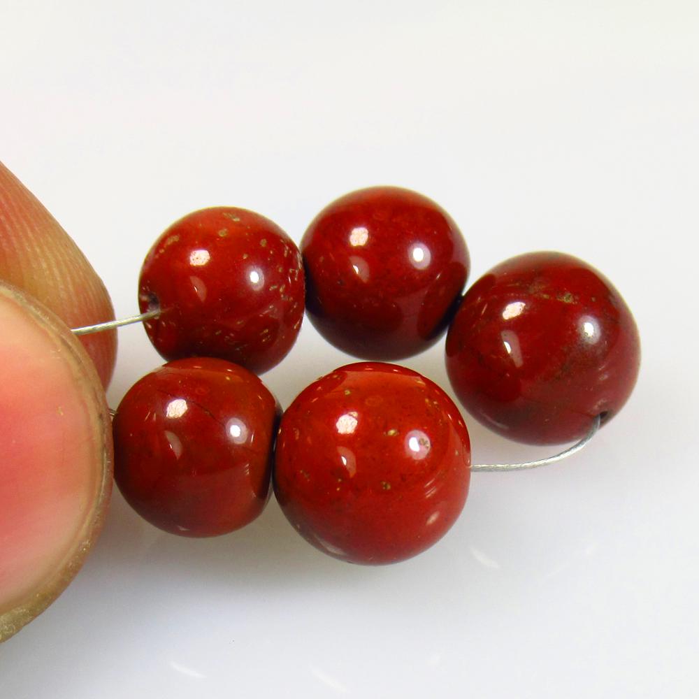 23.00 Ct Natural 5 Blood Stone Drilled Round Ball Beads (1 of 2)