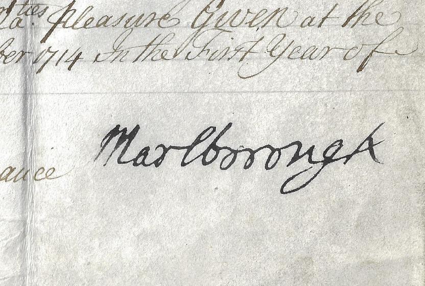 1714 Vellum Marlborough Annapolis Royal Signed (1 of 2)