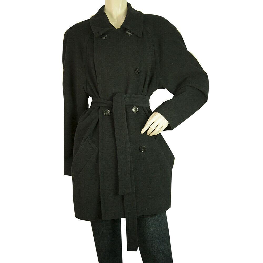 Escada Woman's Belted Blue Virgin Wool Double Breasted: Escada Woman's Belted Blue Virgin Wool Double Breasted Jacket Coat sz 40 The most stylish and classic coat of this season is this blue Escada beauty. It is double breasted and features button front fa