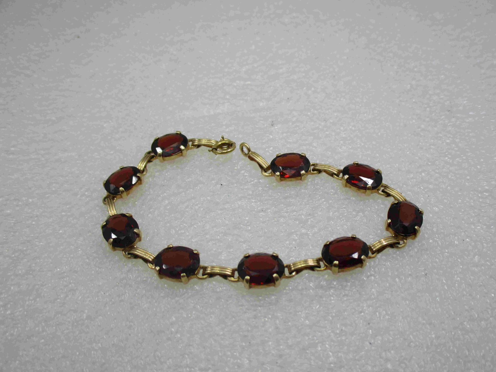Vintage 14kt Red Tourmaline Tennis Bracelet 13.5 TCW, (1 of 6)