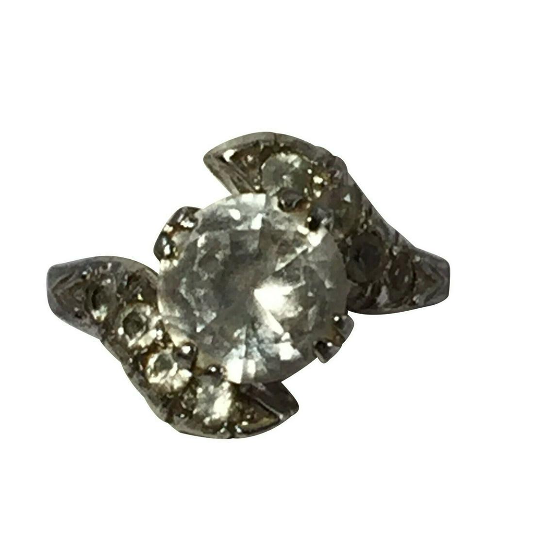 Art Deco Sterling Silver Paste Cocktail Ring (1 of 12)