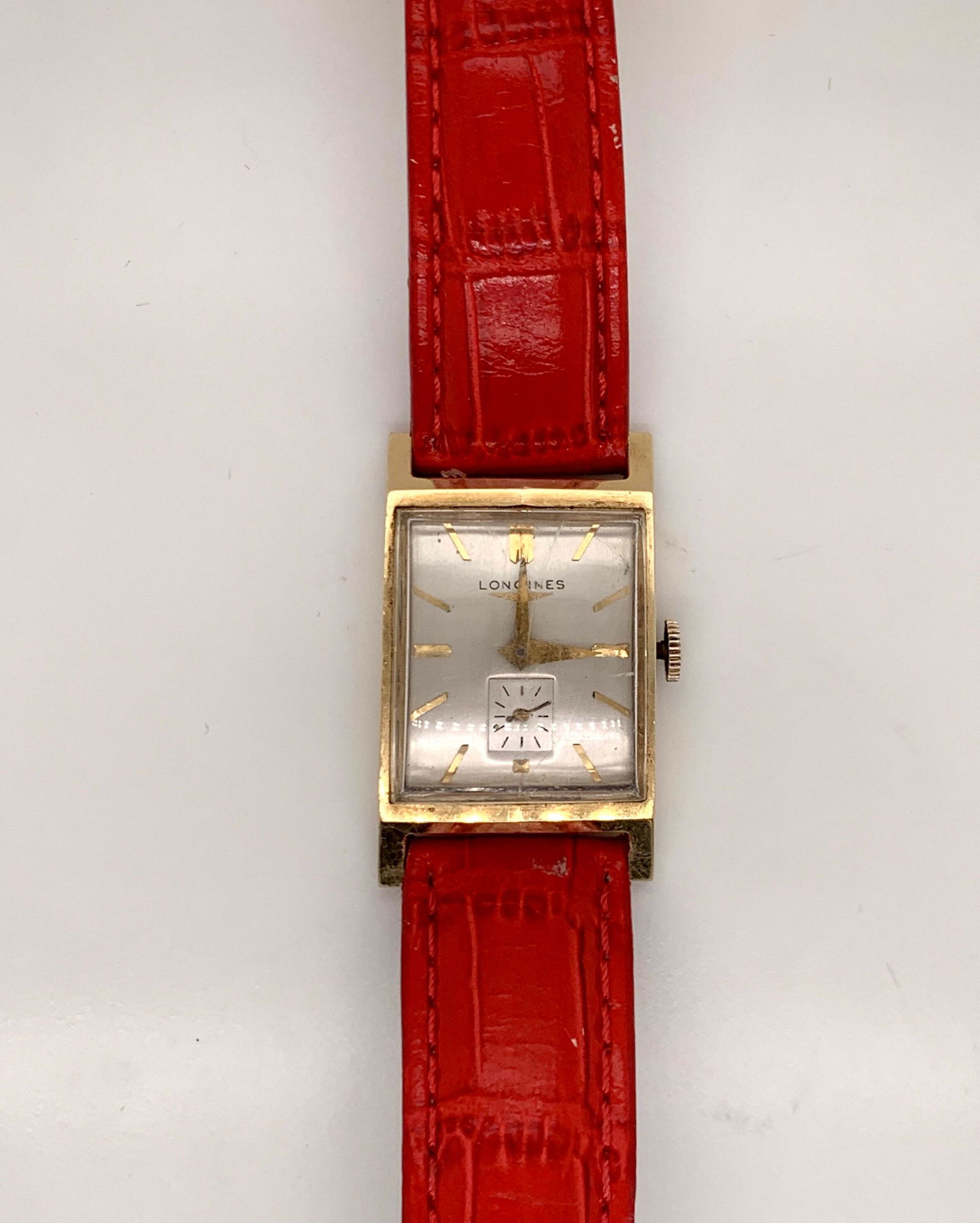 Vintage 14k gold Longines rectangular wristwatch manual (1 of 8)