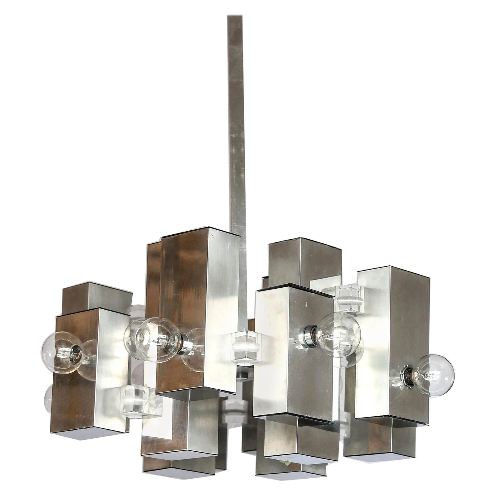 Italian Gaetano Sciolari Brutalist Chrome and Lucite (1 of 20)