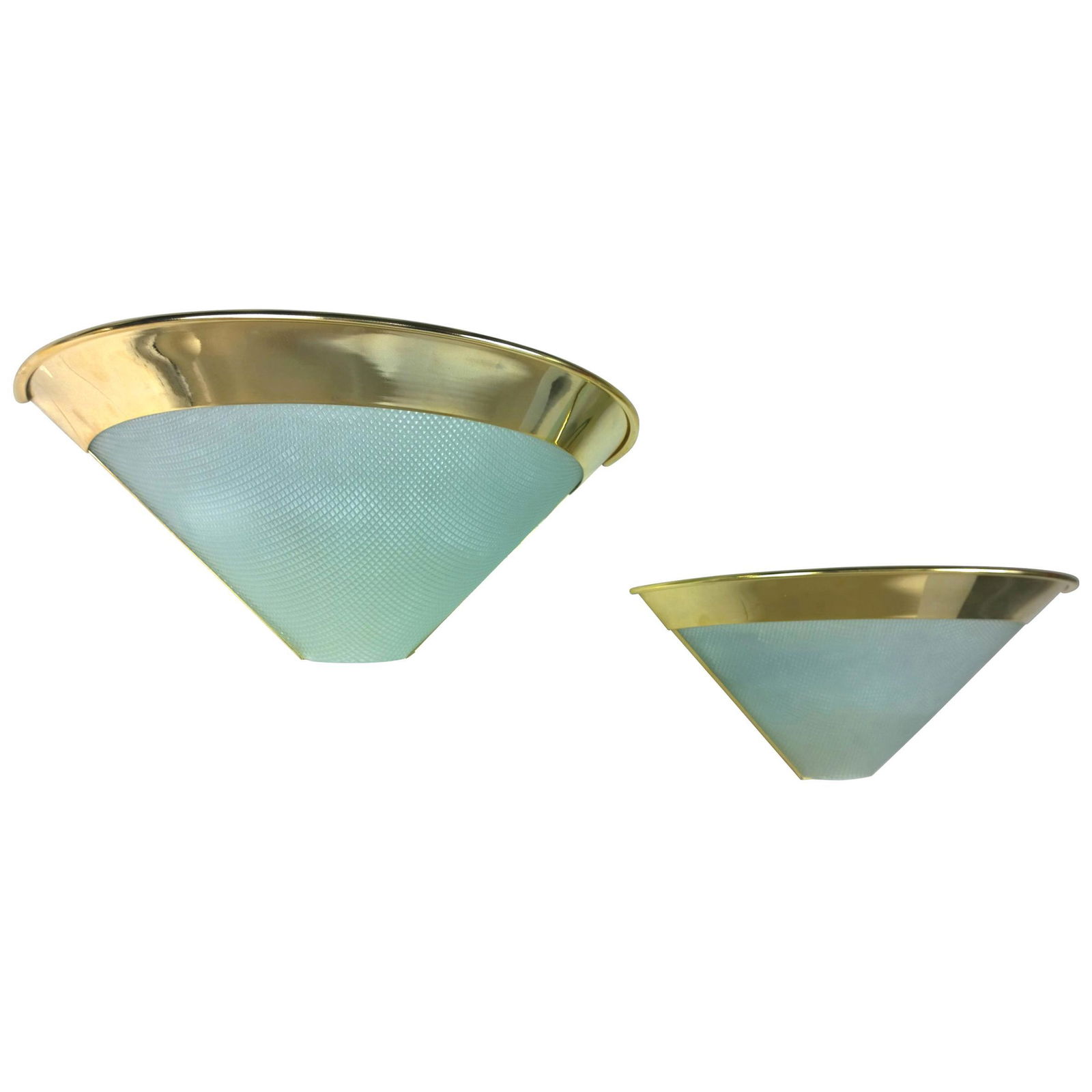 Pair Stilnovo Gilt-Plated Metal and White Textured (1 of 20)