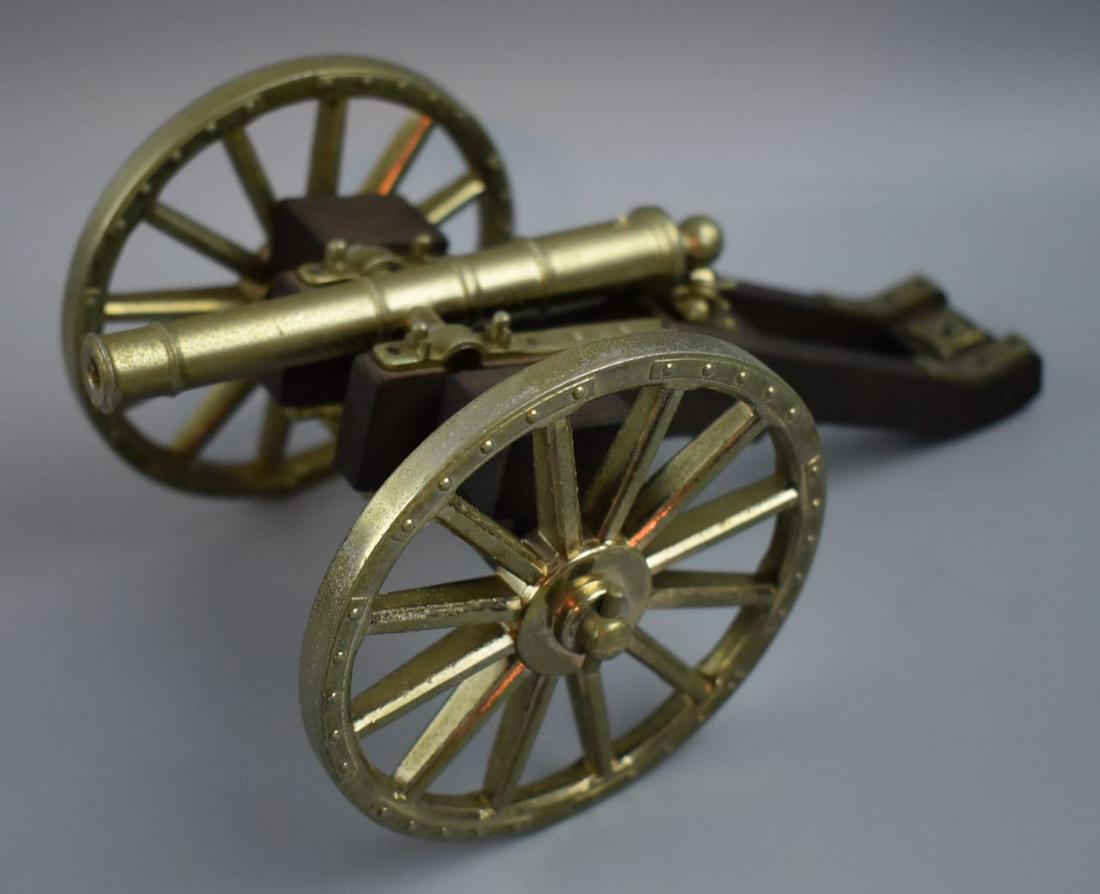 Vintage Cast Iron Brass Finish Cannon, Made in England (1 of 6)