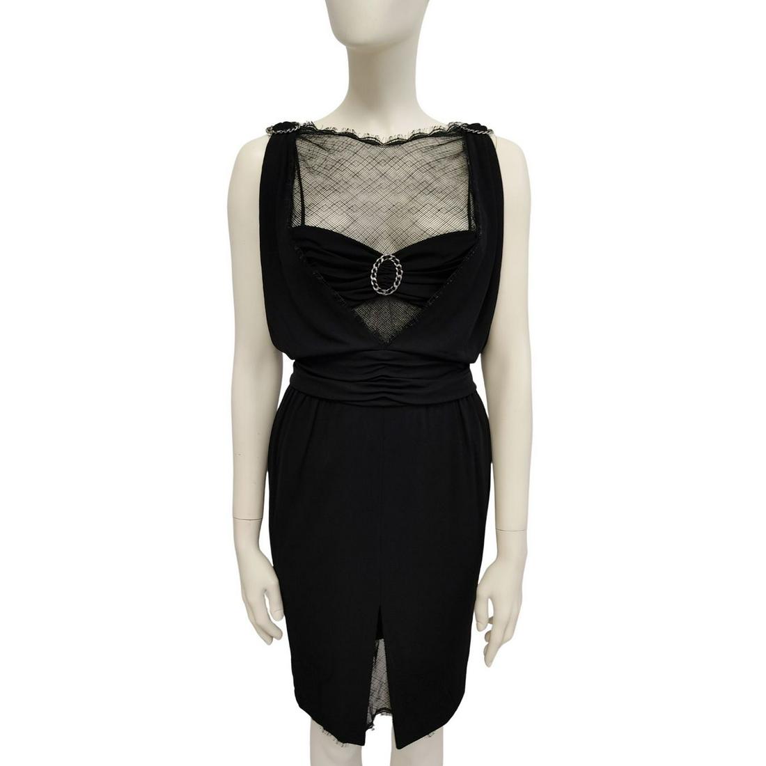CHANEL Vintage black lycra and lace dress (1 of 5)