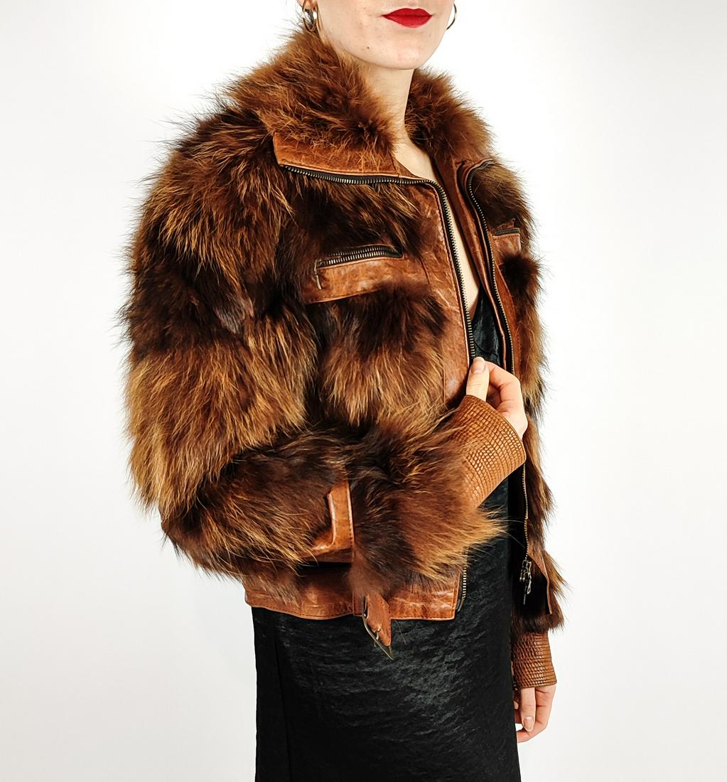 BROWN FOX FUR JACKET - US 12 - EU M (1 of 11)