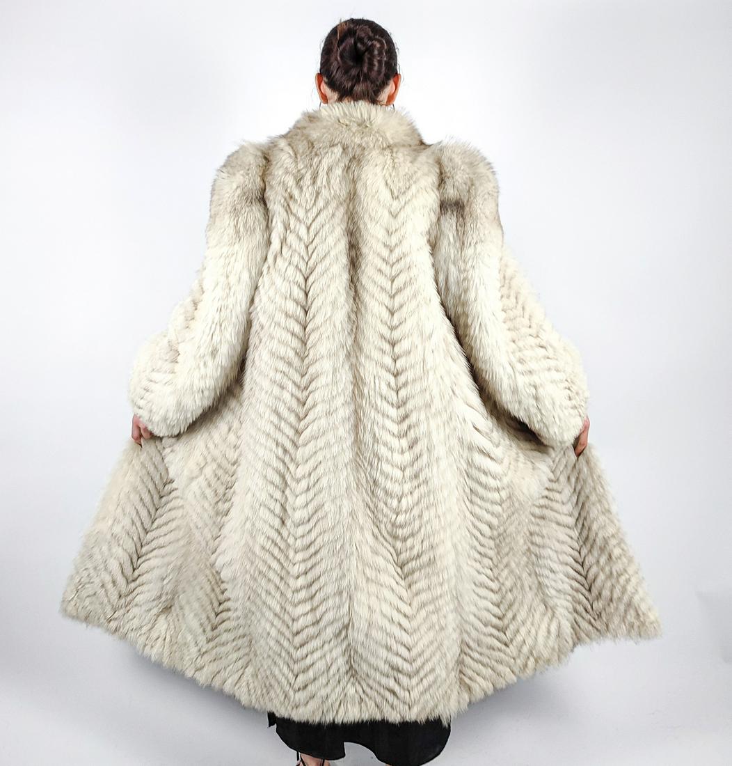 SAGA LONG BLUE FOX FUR COAT - US 16 - EU L (1 of 11)