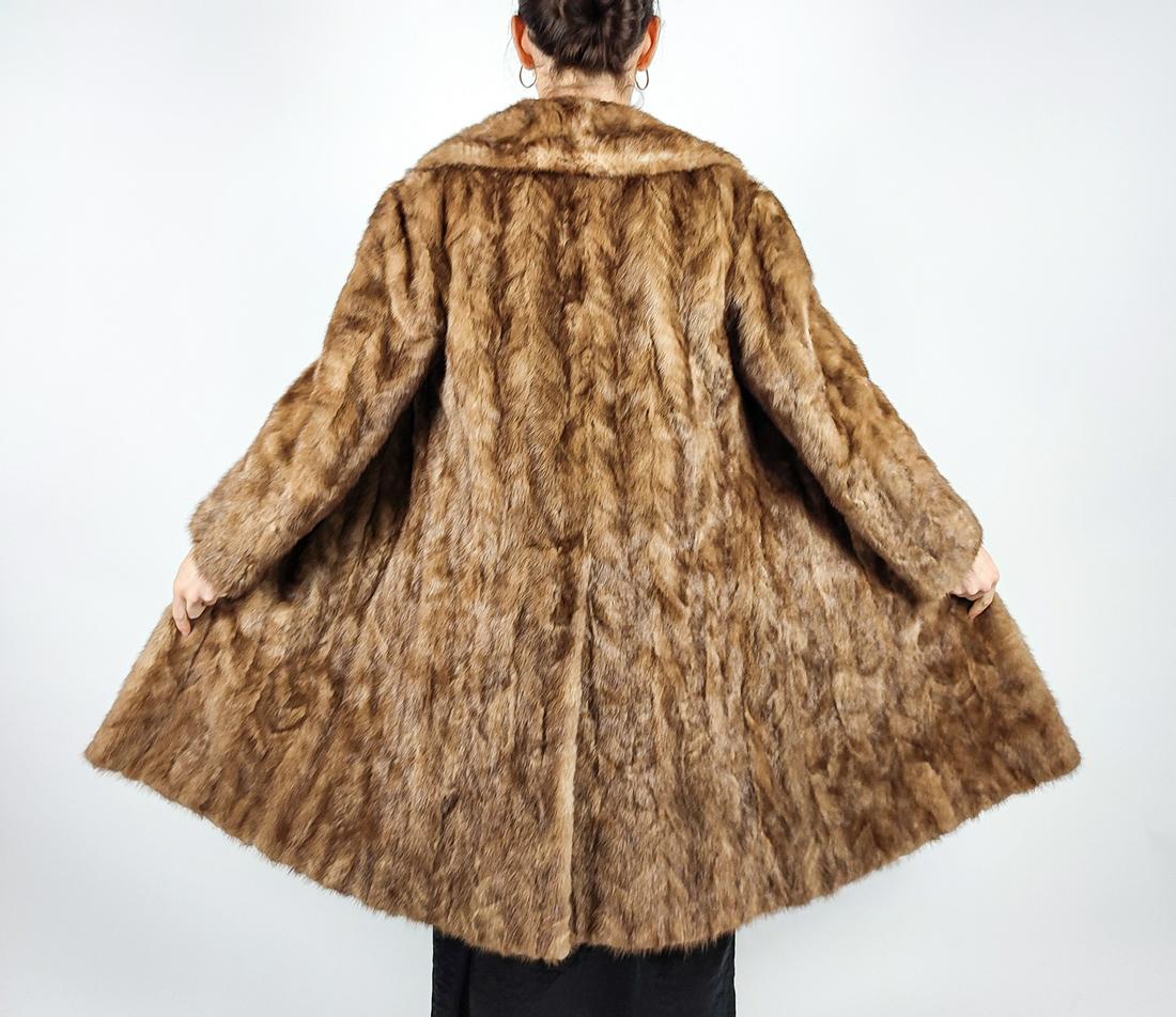 LIGHT BROWN MINK FUR COAT - US 8-10 - EU S-M (1 of 9)